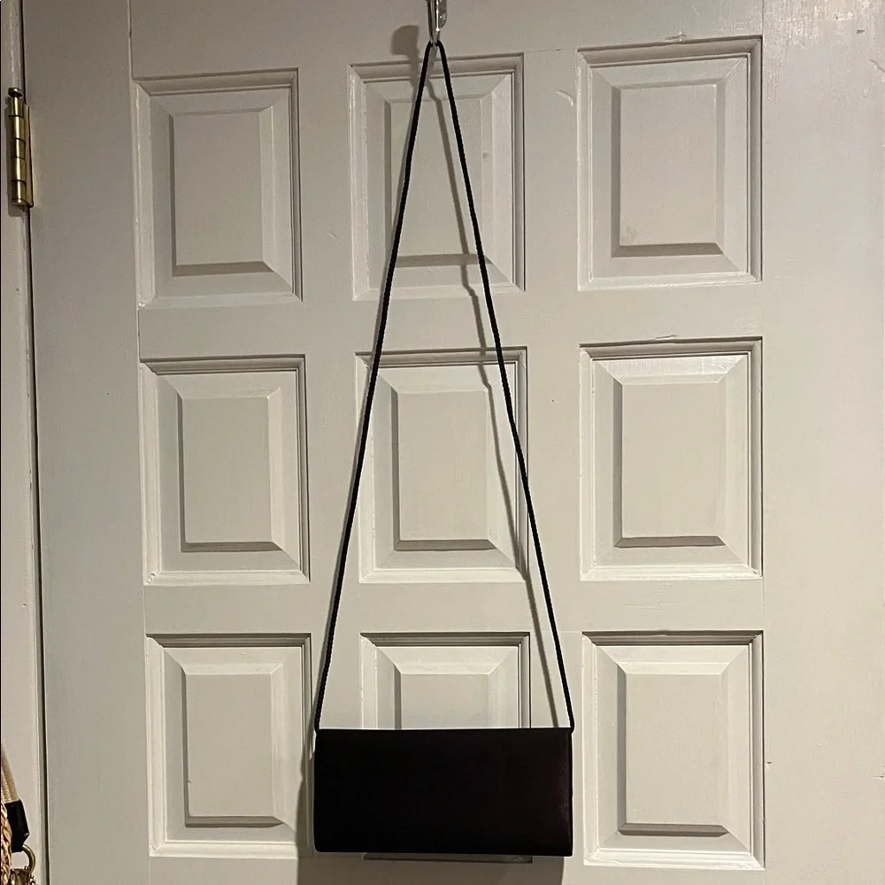 Chic Dark Brown Clutch with Embellished Detail